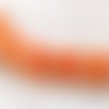 11 perles bicone sea glass tangerine, verre recyclé, 17x8 mm