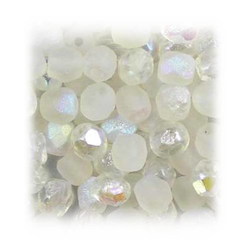 Perles à facettes vintage en verre de bohème, crystal rainbow, 4mm, 50 pcs 