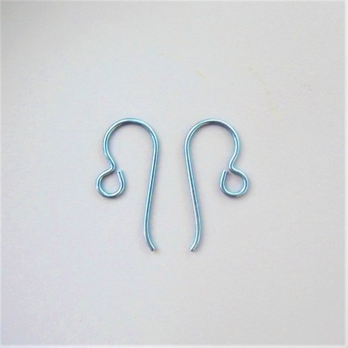 1 paire de crochets d'oreilles bleu acier en niobium 20 mm
