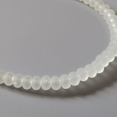 68 perles rondelles verre recyclé sea glass cristal 4x3 mm