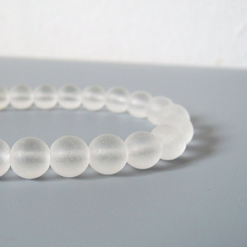 26 perles rondes sea glass cristal 8 mm 
