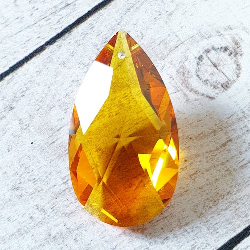 1 pendentif larme cristal autrichien sunflower 50x29 mm