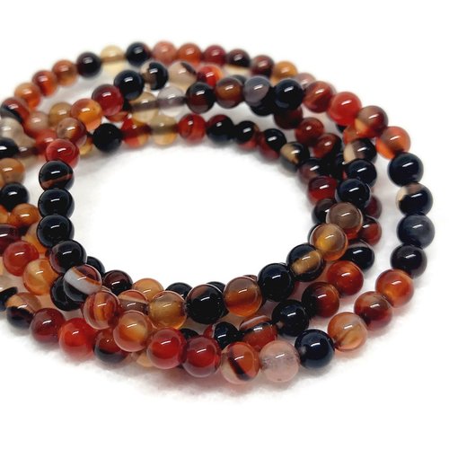 96 perles rondes, agate de rêve, 4 mm