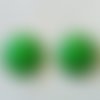 Pendentif rond concave, verre recyclé, vert, 24 mm