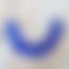 Perles  arêtes de poisson, verre recyclé,  bleu royal, 2-4x20-30 mm