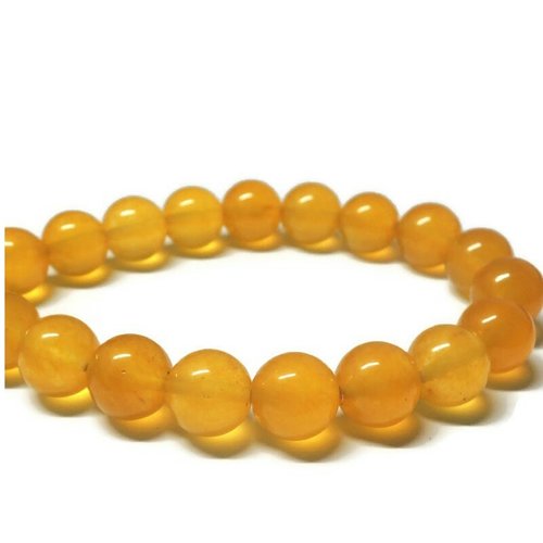 10 perles rondes jade miel jaune, 10 mm
