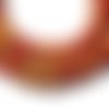 10 perles rondes calcaire brut, corail pomme, rouge, 10 mm