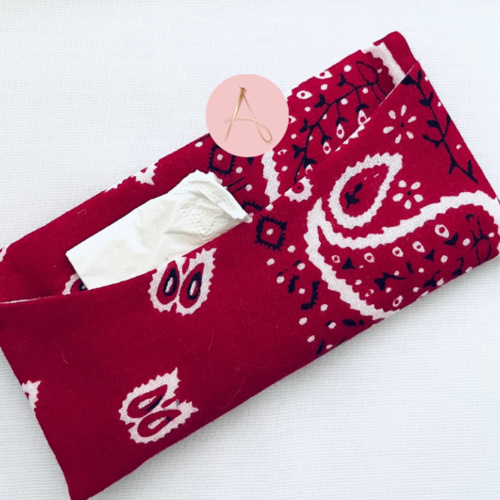 Etui à mouchoirs "bandana rouge"