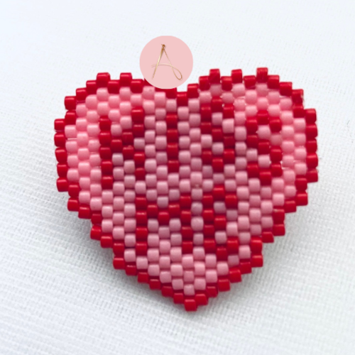Broche "kiss me"  // rouge et rose