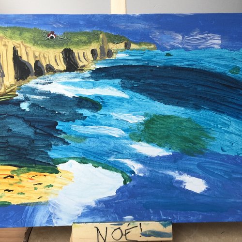Tableau acrylique "lointain dans les océans"