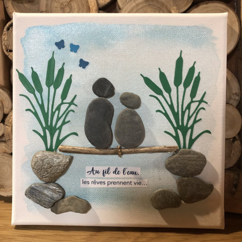 Tableau galets "au fil de l'eau..."