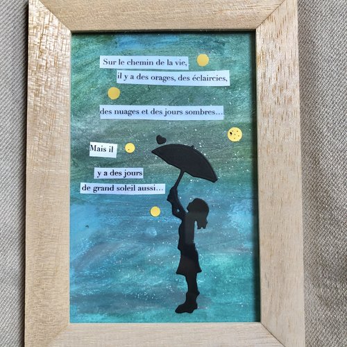 Cadre « petite fille au parapluie »