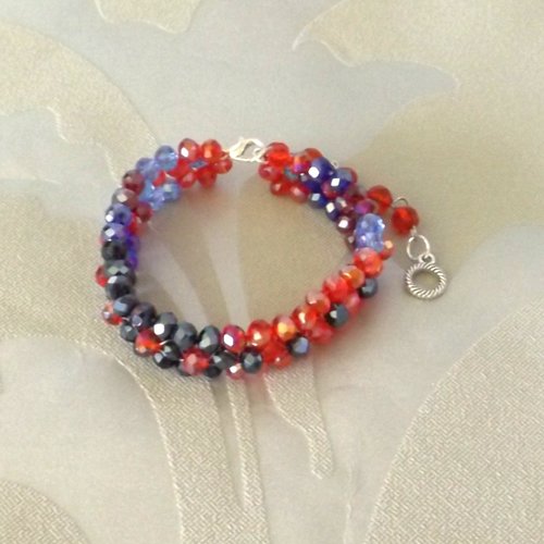 Bracelet en perles à facettes en verre