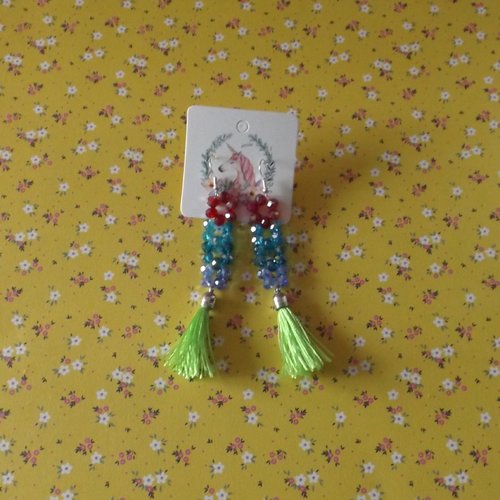 Boucles d'oreilles en perles et pompons