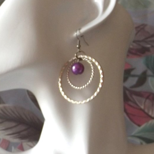 Boucles d'oreilles créoles en métal argent vif