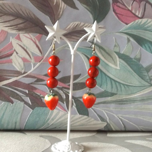 Boucles d'oreilles "fraises"