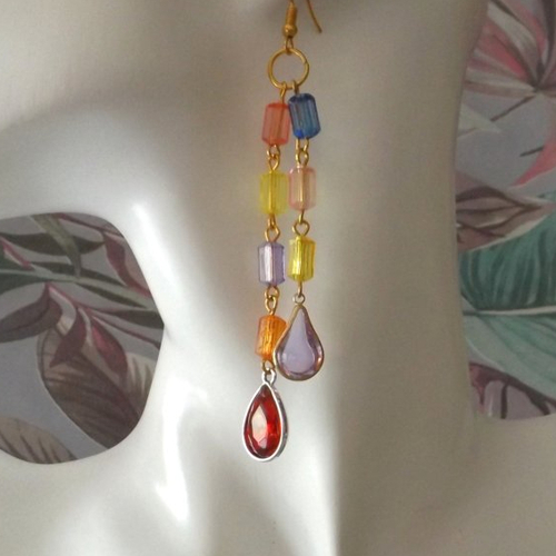 Boucles d'oreilles en perles acrylique