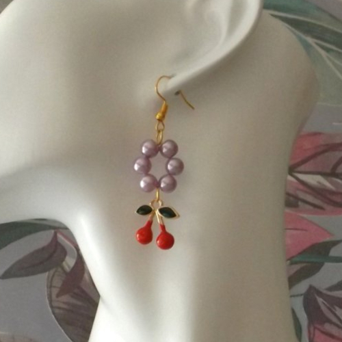 Boucles d'oreilles "cerises"