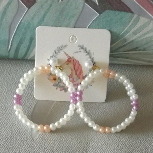 Boucles d'oreilles créoles avec perles en verre