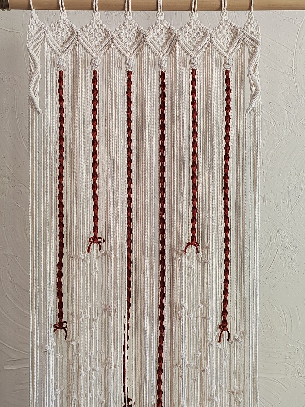 Rideau de perles 80x200, cantonnière de fenêtre en macramé
