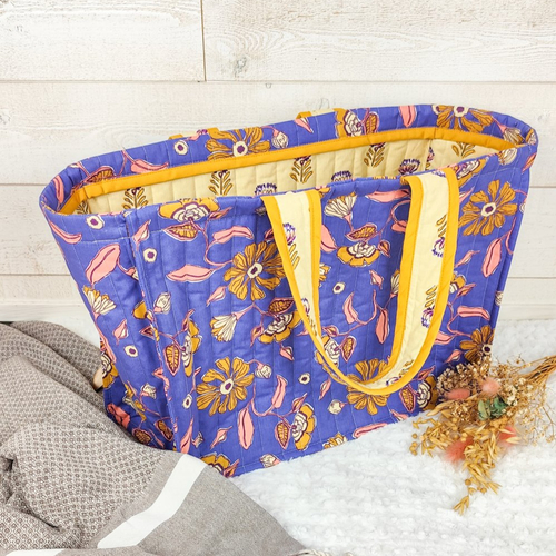 Grand sac cabas en tissu matelassé
