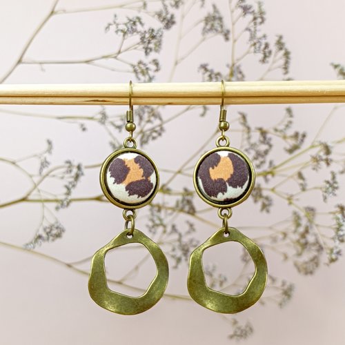Boucles d'oreilles "fylea" en tissu 65mm