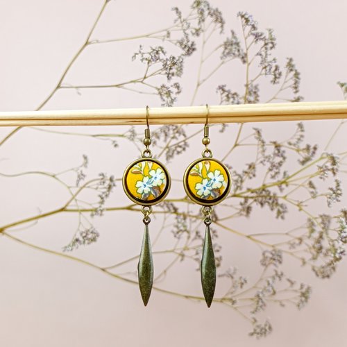 Boucles d'oreilles "adrya" en tissu 75mm