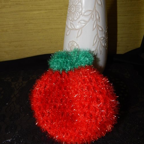Éponge écologique tawashi, lavable, réutilisable, forme de fraise