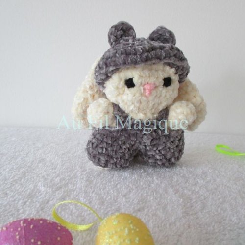 Doudou lapin nino, doudou fait-main,