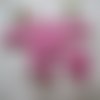 Cache-coeur bonnet chaussons tricot bébé couleur rose oeillet taille 6 mois