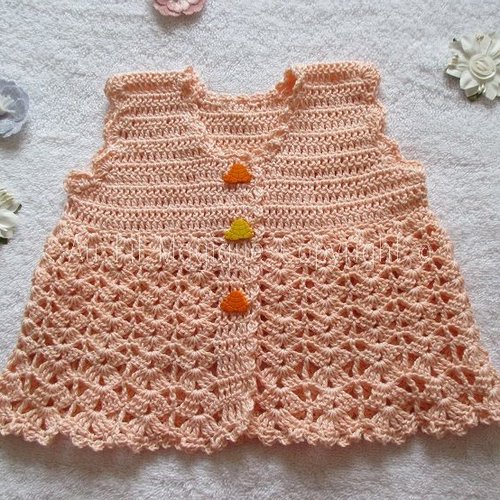 Gilet sans manches bébé 9 mois coton tricot couleur poudre
