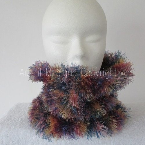 Tour de cou femme taille unique tricot laine couleur multi