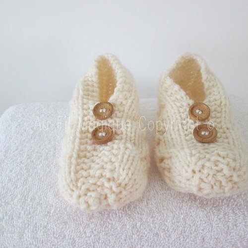 Chaussons femme tricot laine pointure 38 couleur ecru