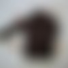 Pull bébé point irlandais tricot fait-main laine couleur chocolat