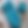 Cocon de naissance et son bonnet taille 3 mois tricot couleur bleu turquoise