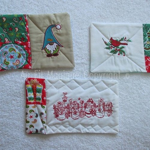 Tapis pour mug tissu "collection noël"