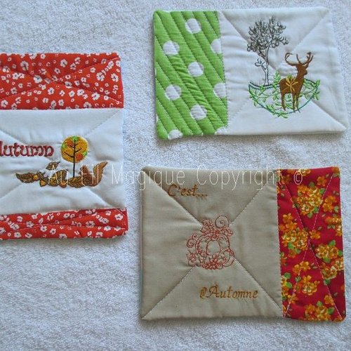 Tapis pour mug tissu collection "automme"
