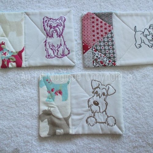 Tapis de mug tissu collection "chien"