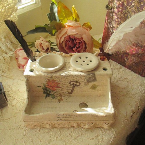 Encrier d'antan " lettre à elise " création - au grenier cosy -