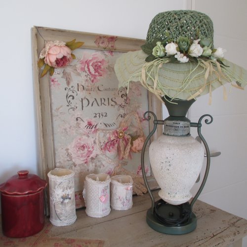 Lampe d'antan " paris chic " création - au grenier cosy -