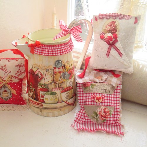 Pichet ancien " campagne chic " création - au grenier cosy -