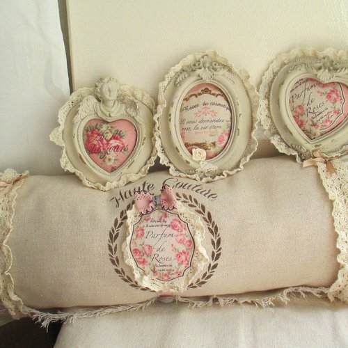 Petits cadres shabby chic - création - au grenier cosy -