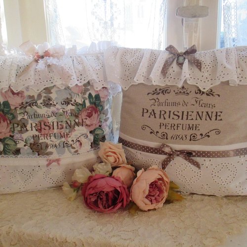 Coussin housse " country chic " création - au grenier cosy -