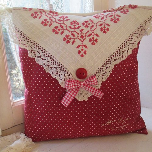 Coussin housse " cocooning n°1 " création - au grenier cosy -
