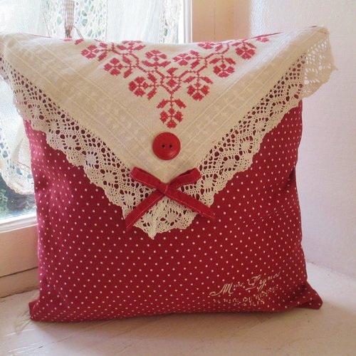 Coussin housse " cocooning n°3 " création - au grenier cosy -