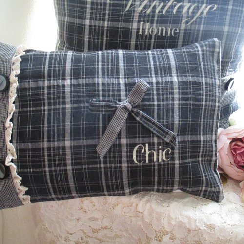 Coussinet garni déhoussable " vintage chic n°2 " création - au grenier