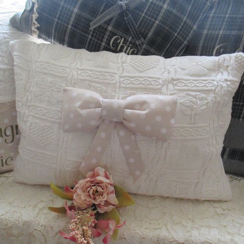 Coussinet " cosy campagne chic n°5 " création - au grenier cosy - 