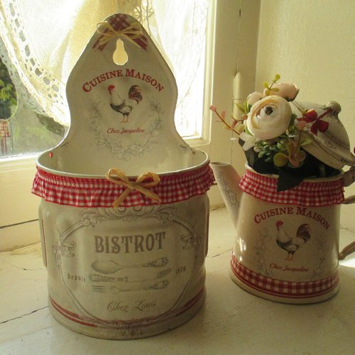 Boite à sel d'antan " campagne chic " création - au grenier cosy -