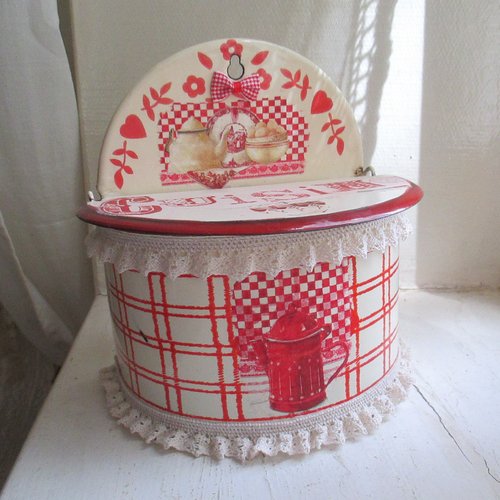 Boite à sel d'antan " campagne cuisine chic " création - au grenier cosy -