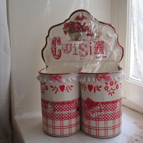 Porte couverts d'antan " campagne cuisine chic " création - au grenier cosy -